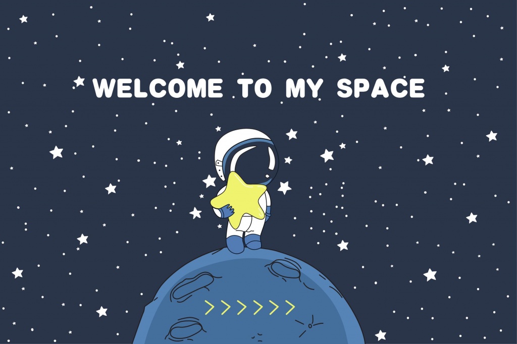 Грязезащита Коврик на ПВХ основе "Welcome to my space" 50х80 см									