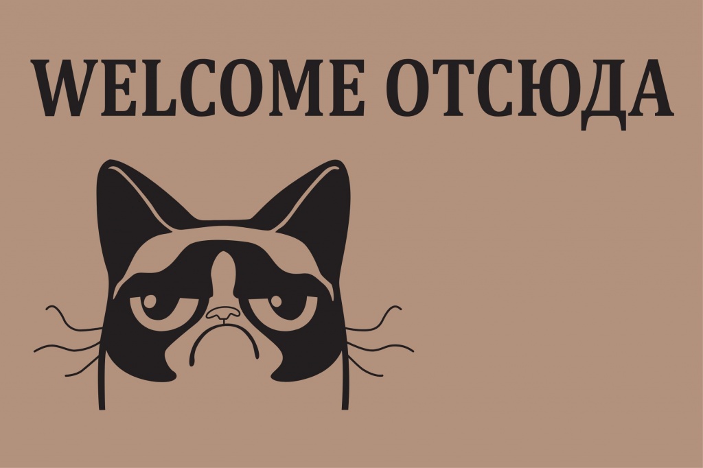 Грязезащита Коврик на ПВХ основе "Welcome отсюда" 50х80 см									